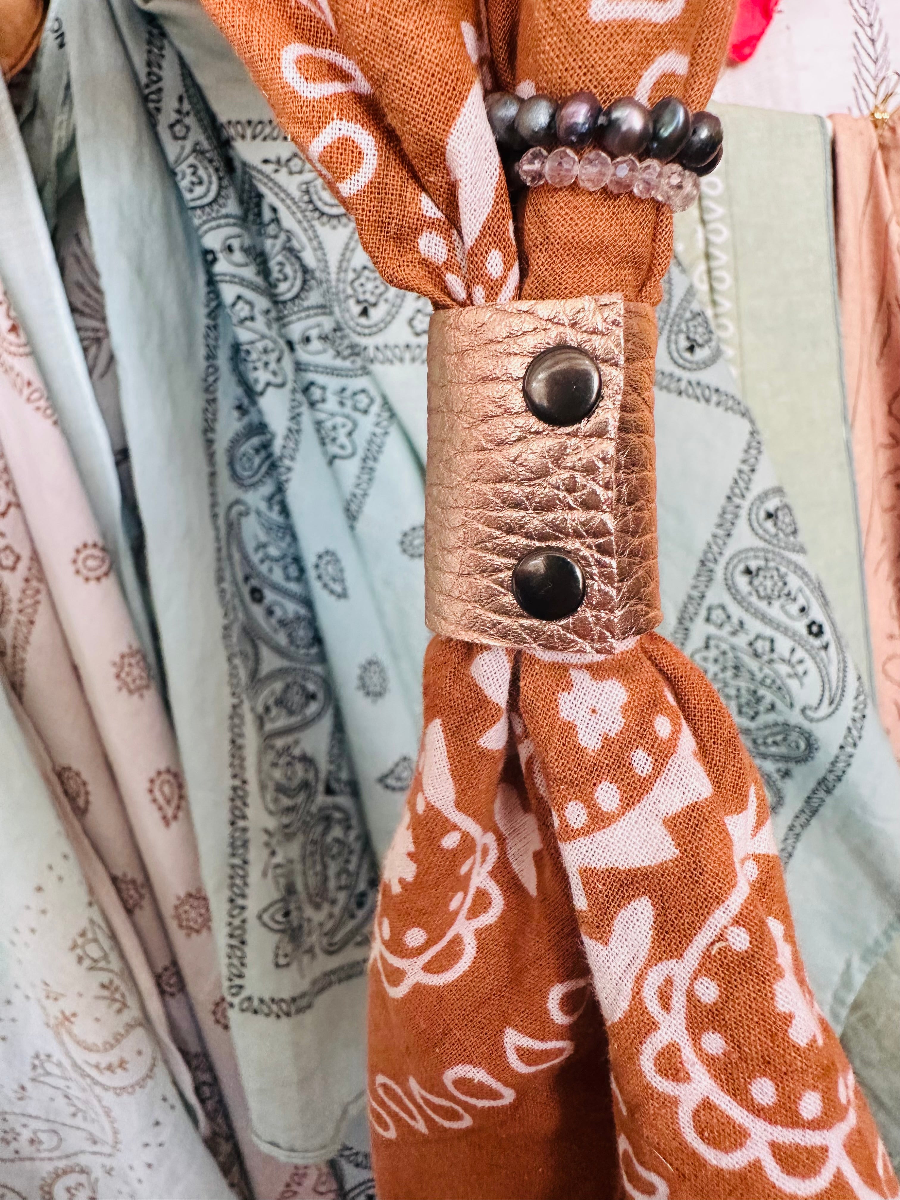 5- Rose Gold Bandana Slides