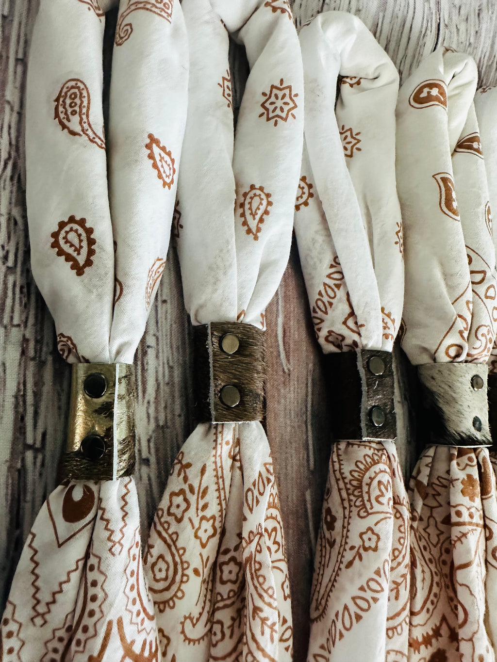 5- Vintage White Bandanas