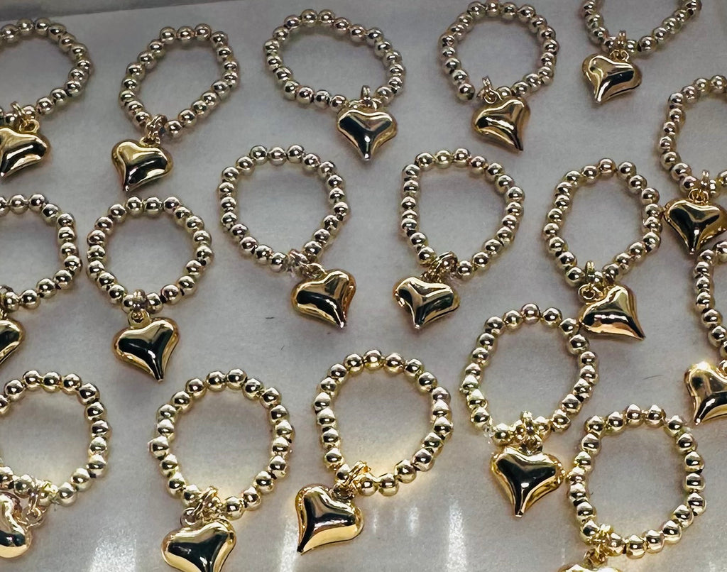 Gold Heart Bandana Charm