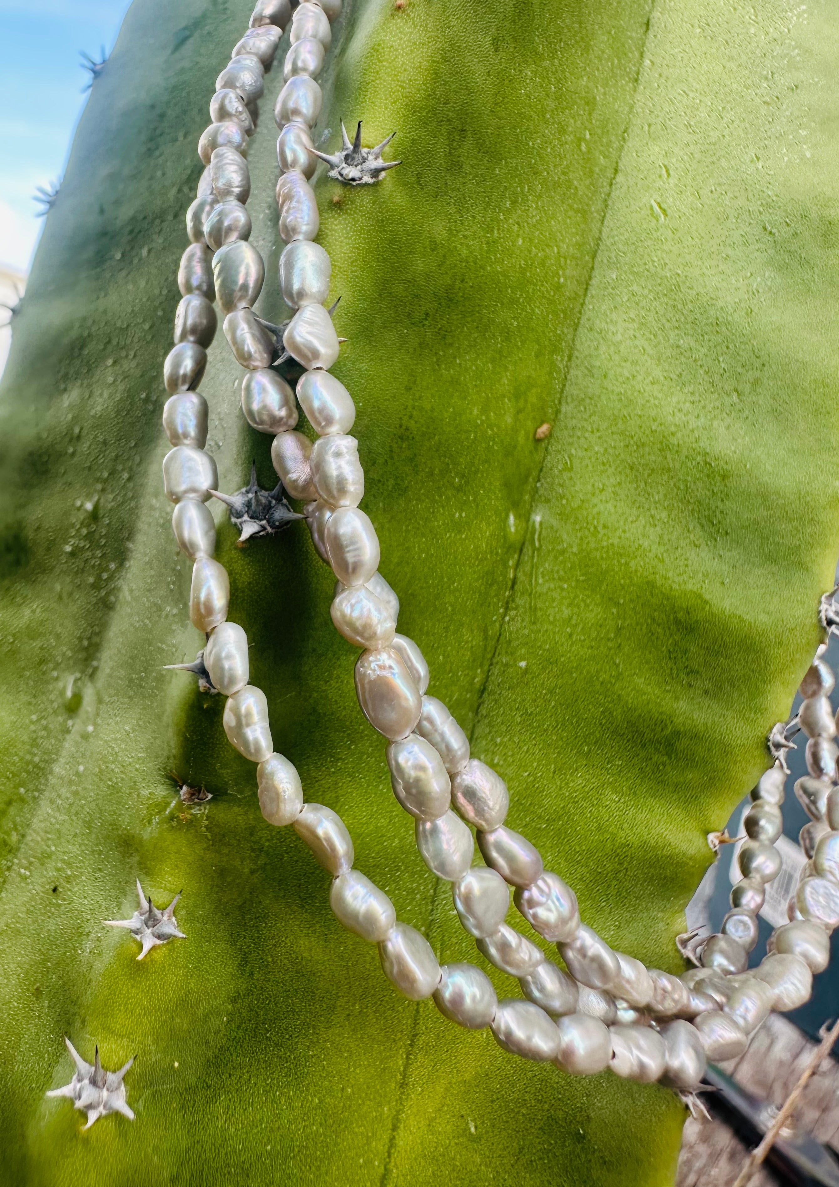 Tiny Silver Pearl Necklace