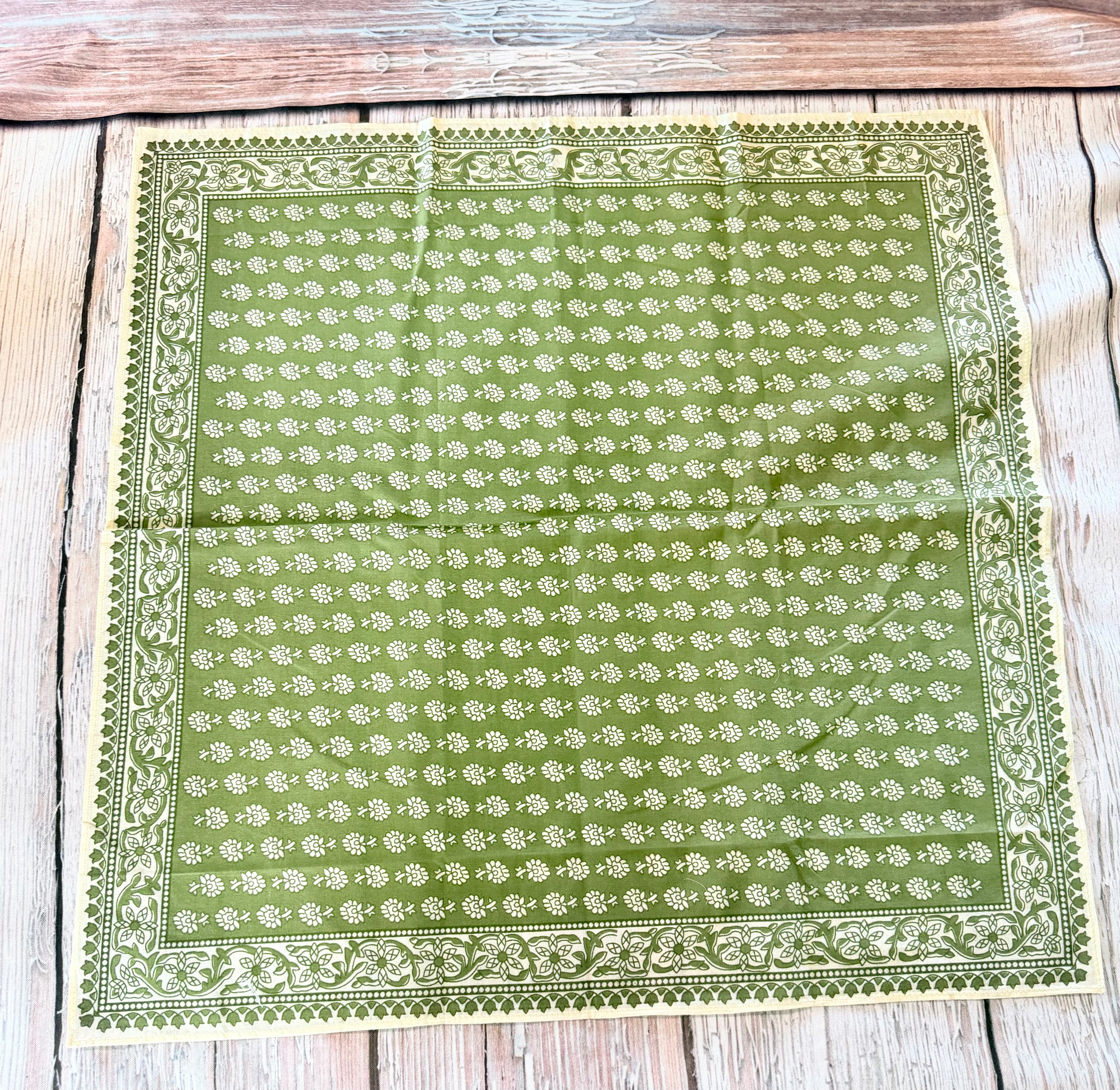 5- Olive Floral Bandanas