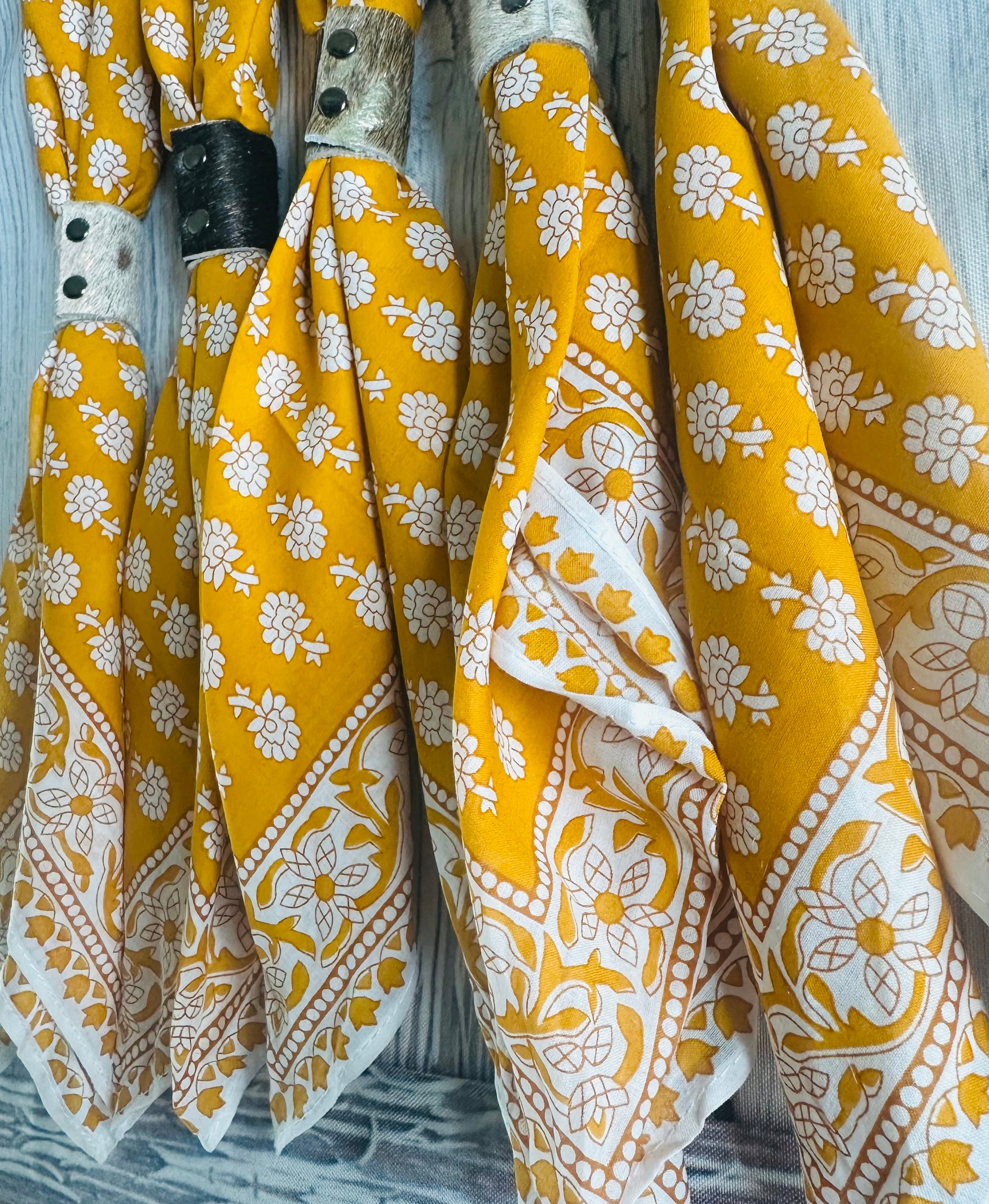 5- Yellow Floral Bandanas