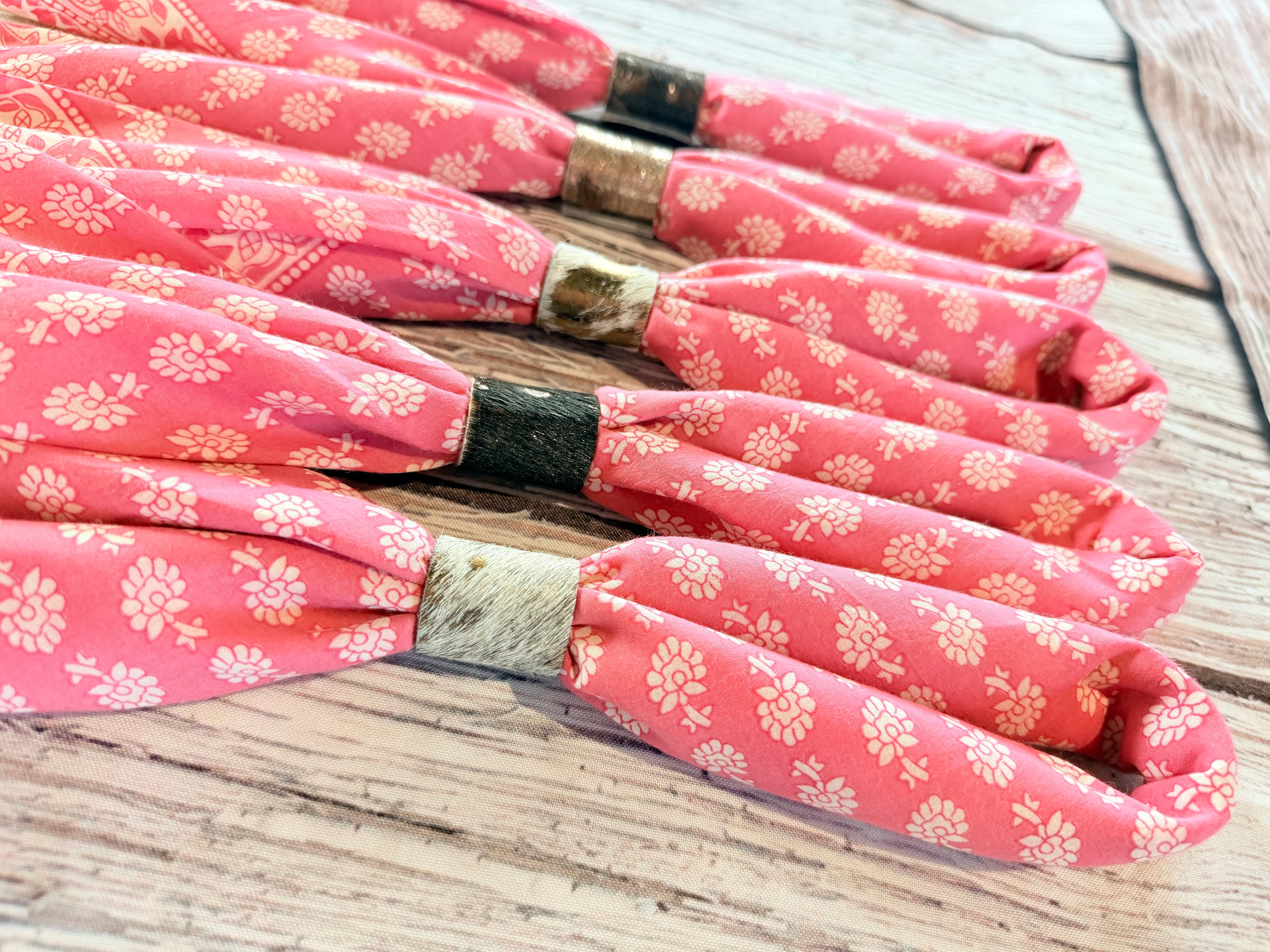 5- Pink Floral Bandanas