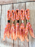 5- Bright Orange Floral Block Print