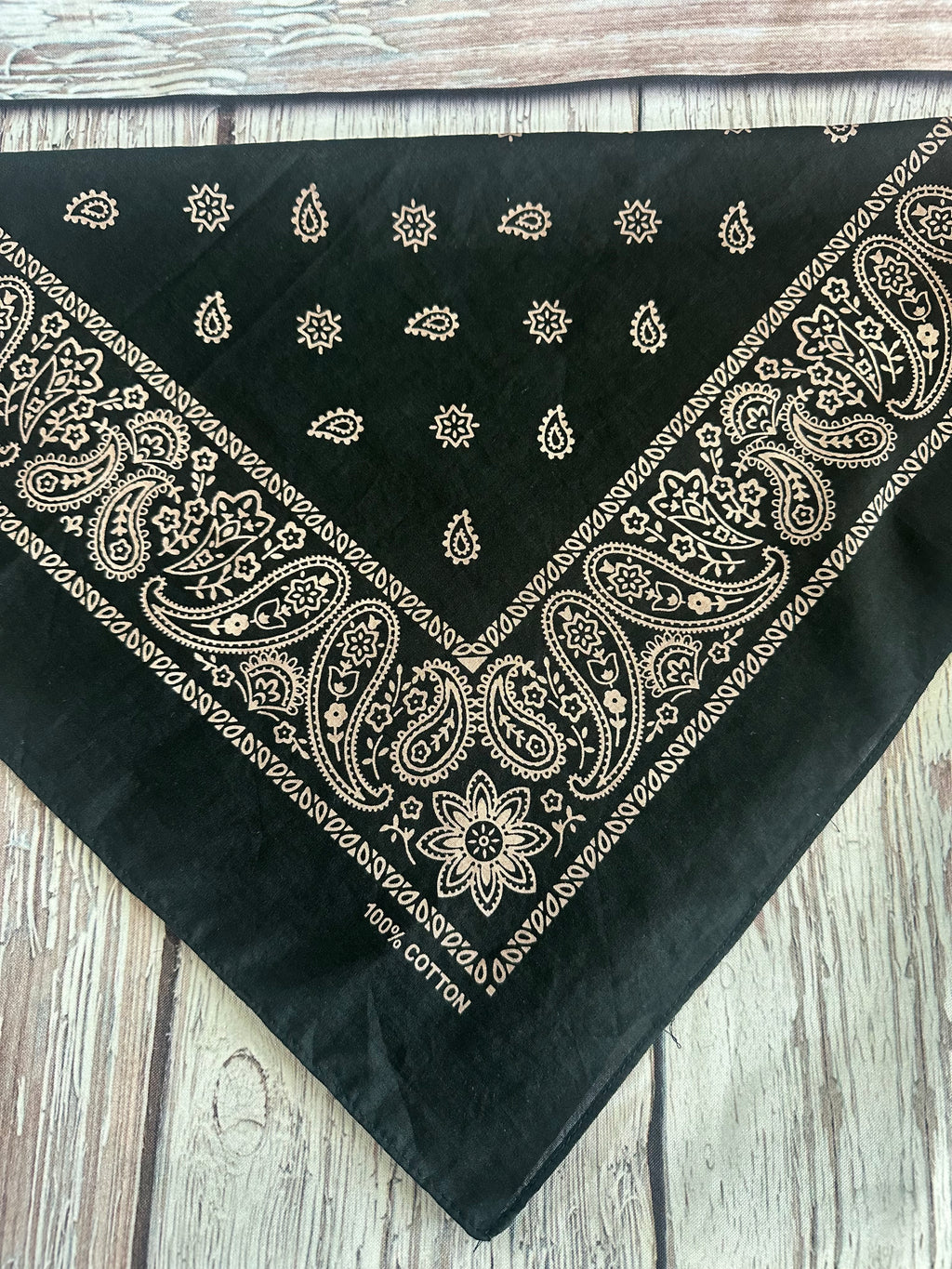 5- Vintage Black Bandanas