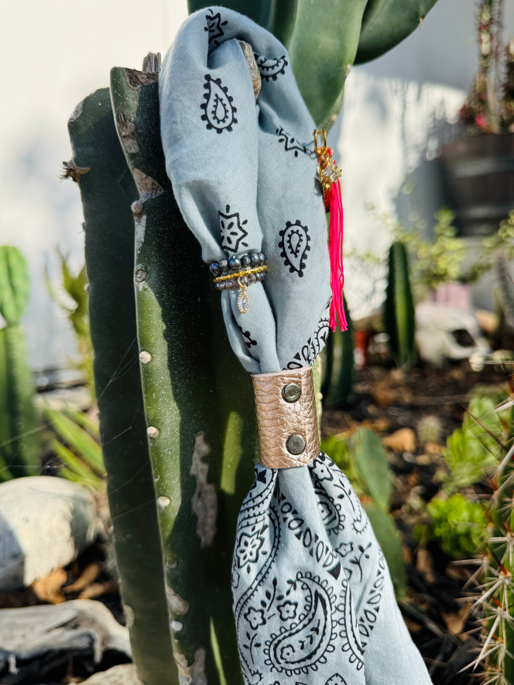 5- Rose Gold Bandana Slides