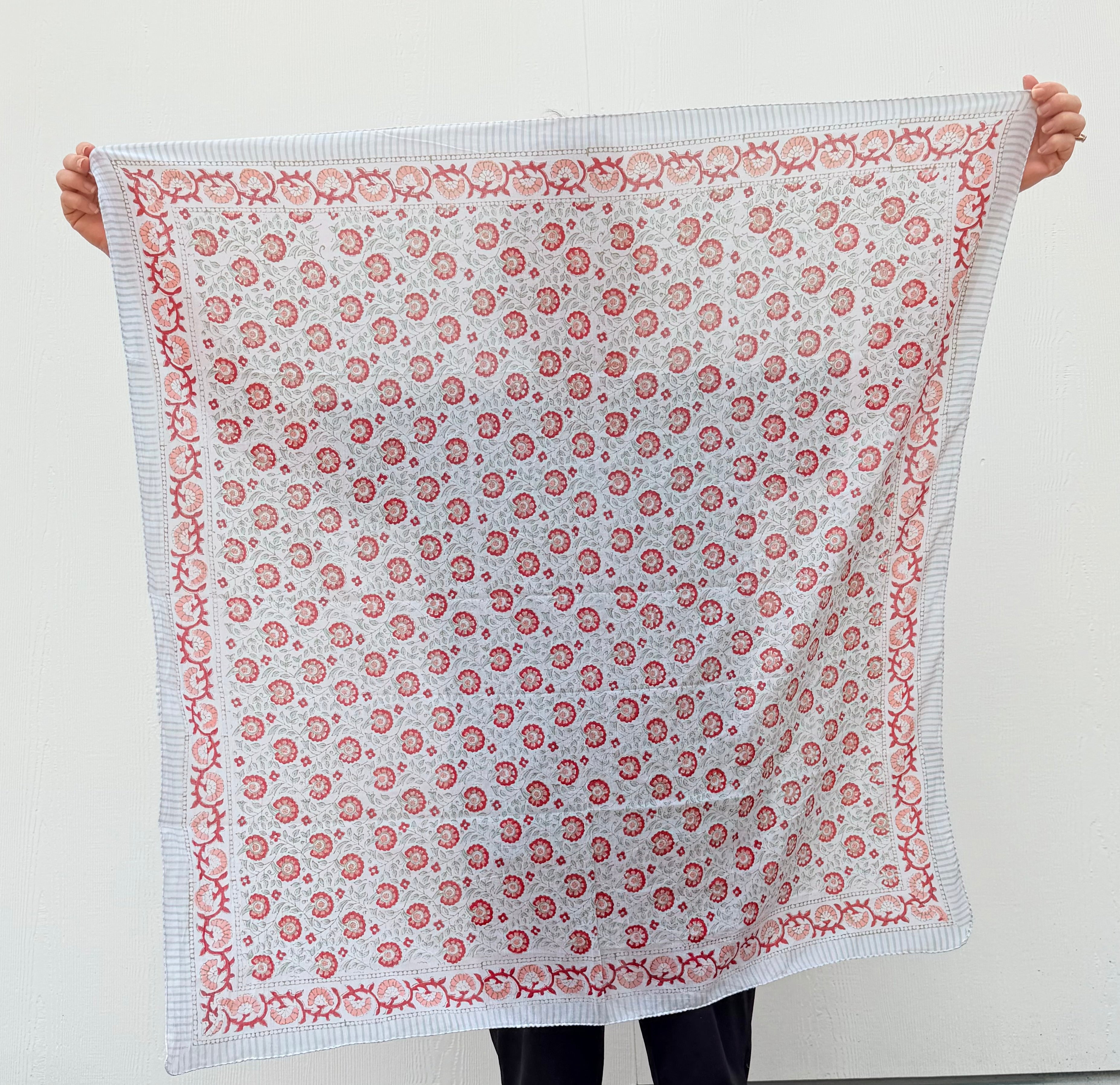 XL Cotton Bandana - Red Floral
