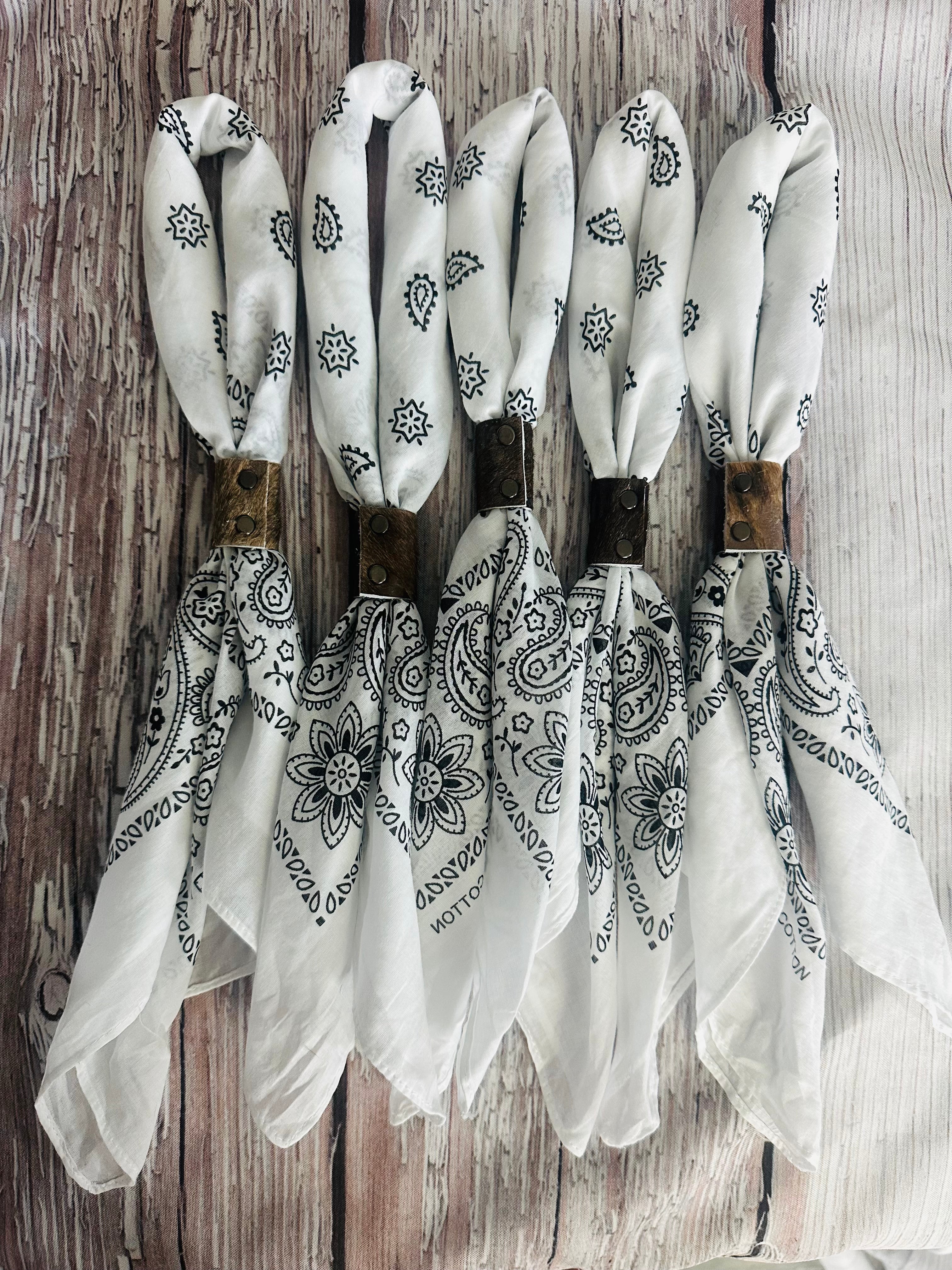 5- Classic White Bandanas