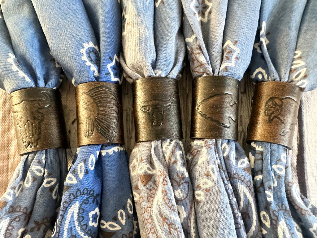 5 Stamped Leather Bandana Slide