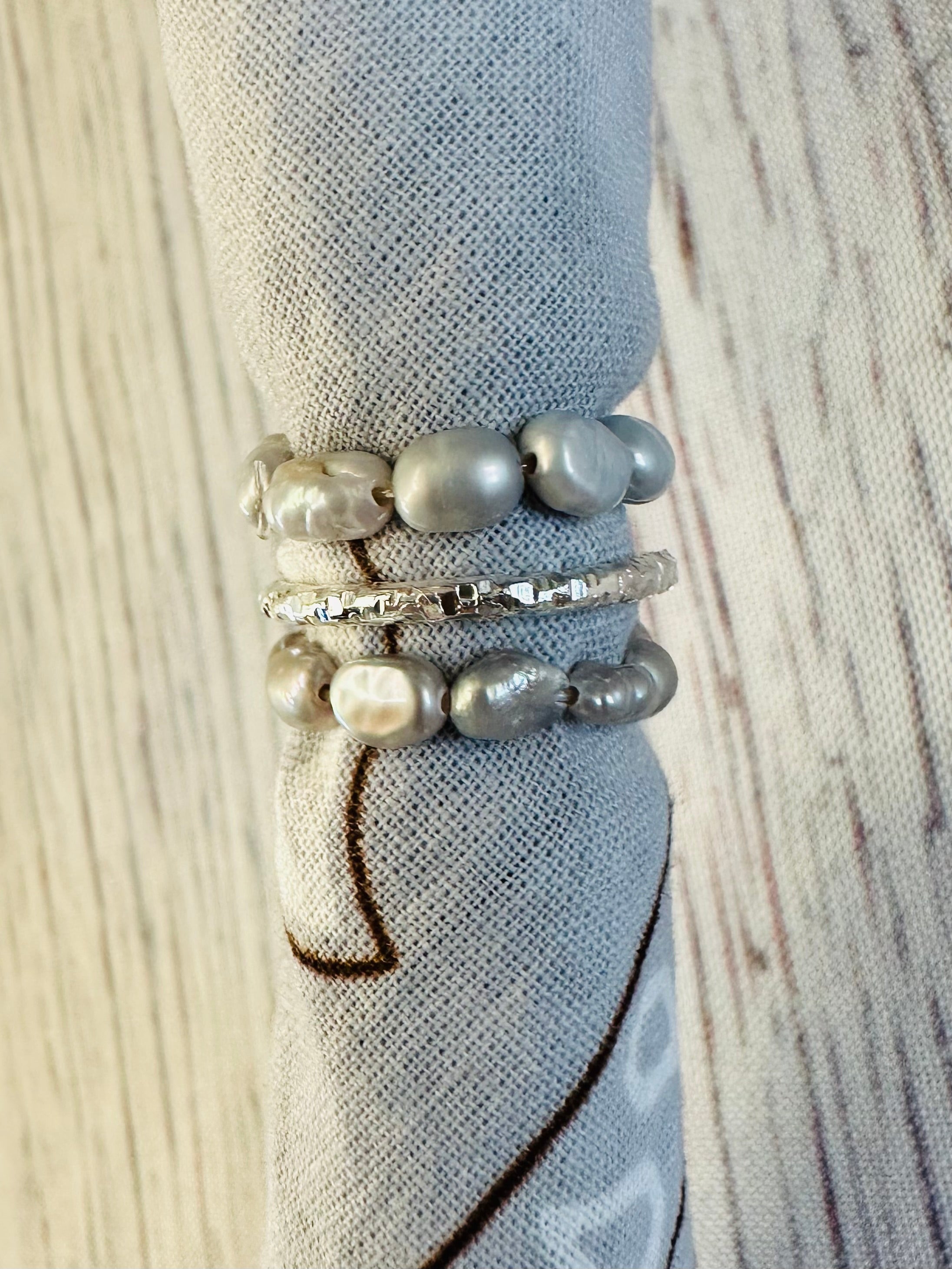 Silver Pearl Bandana Charm