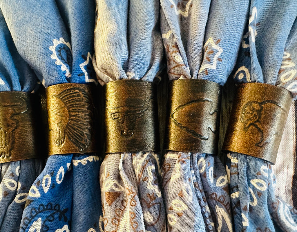 5 Stamped Leather Bandana Slide