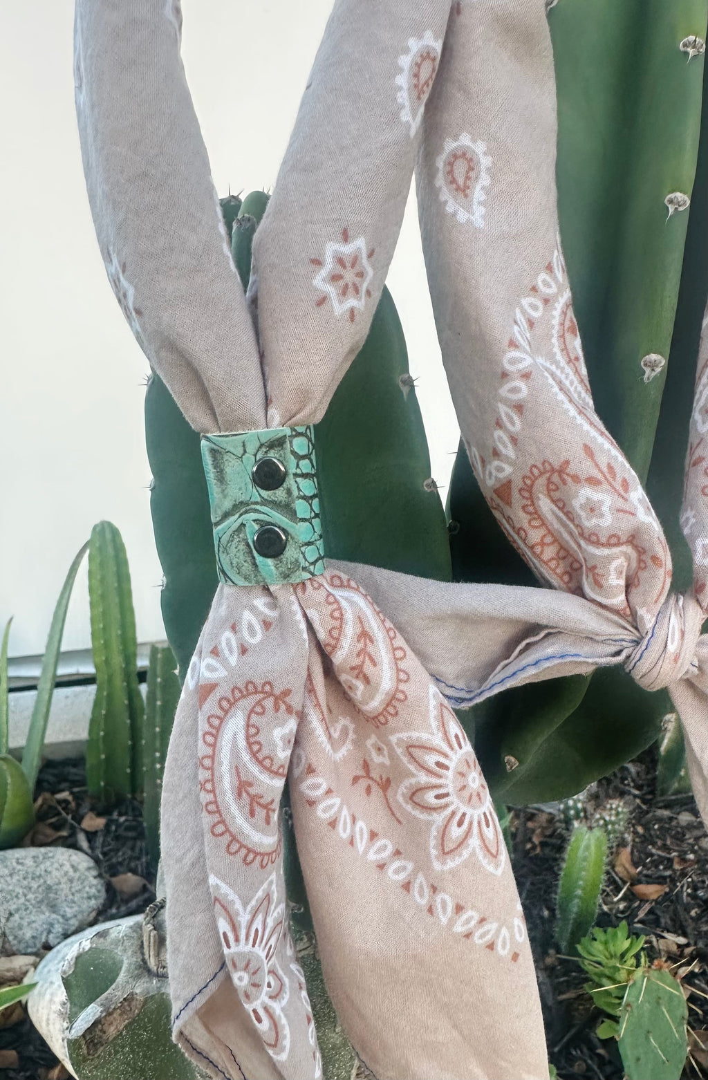 5- Turquoise Croc Bandana Slides