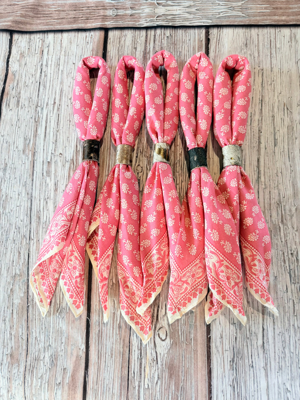 5- Pink Floral Bandanas