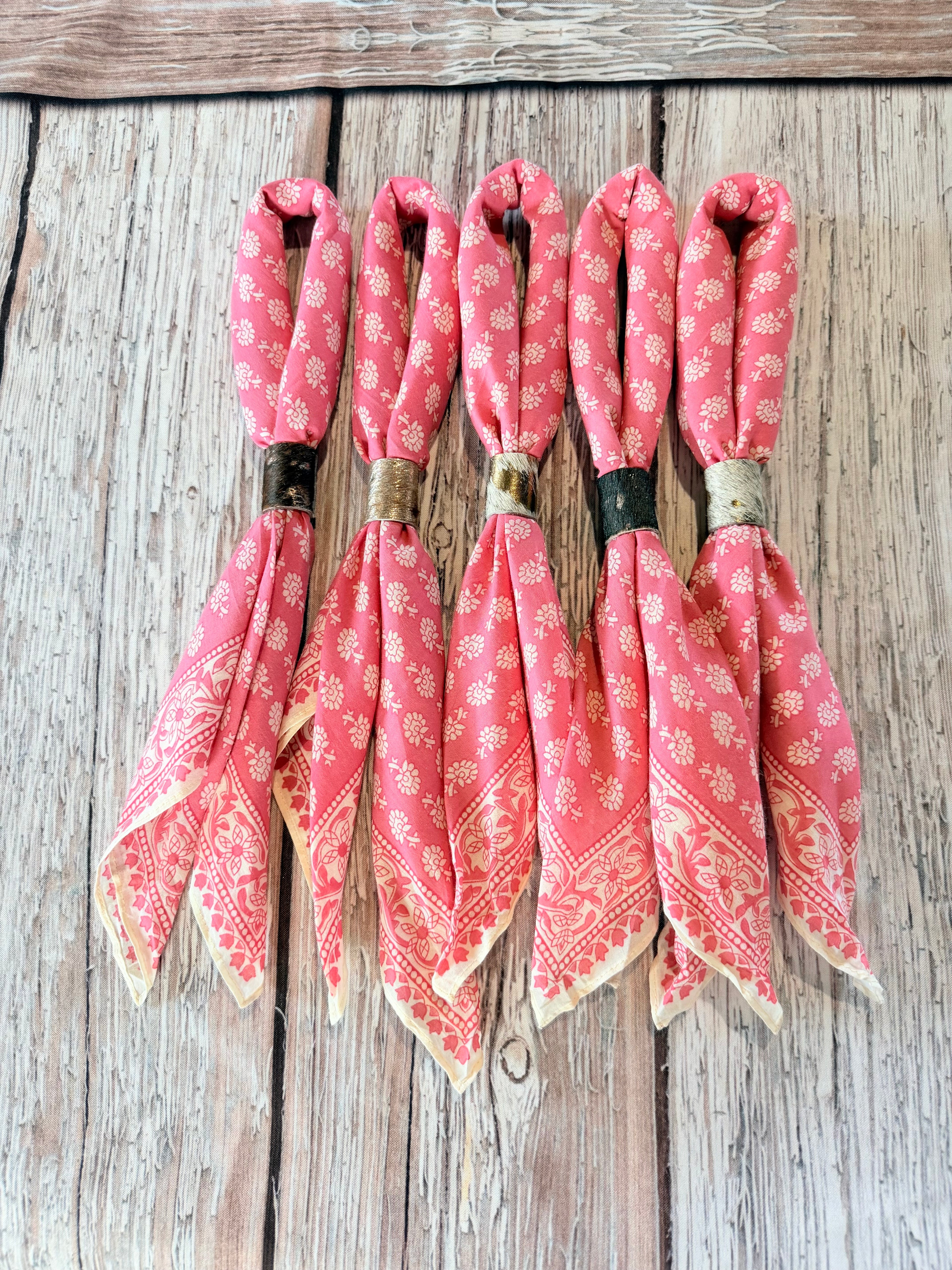 5- Pink Floral Bandanas