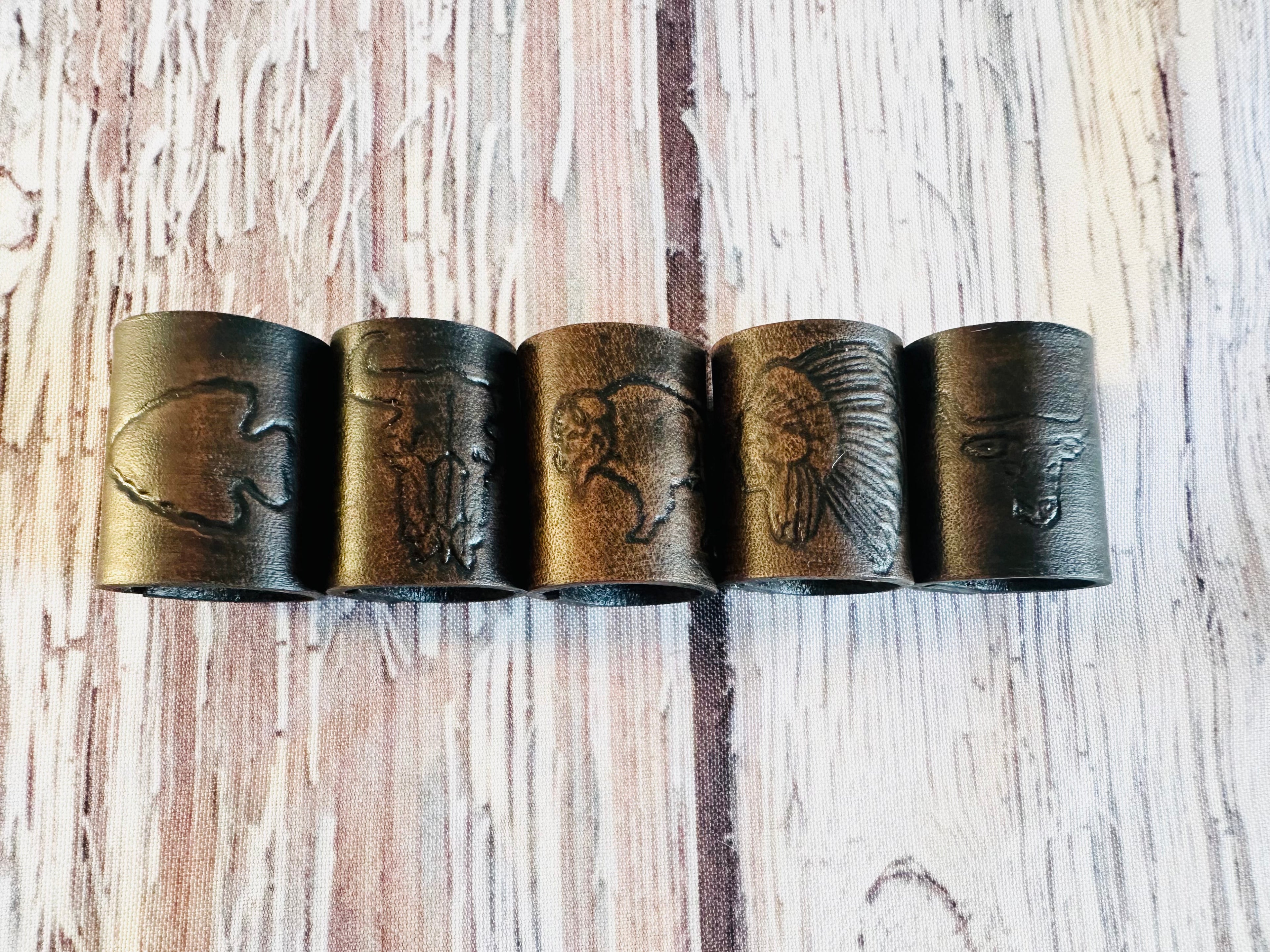 5 Stamped Leather Bandana Slide