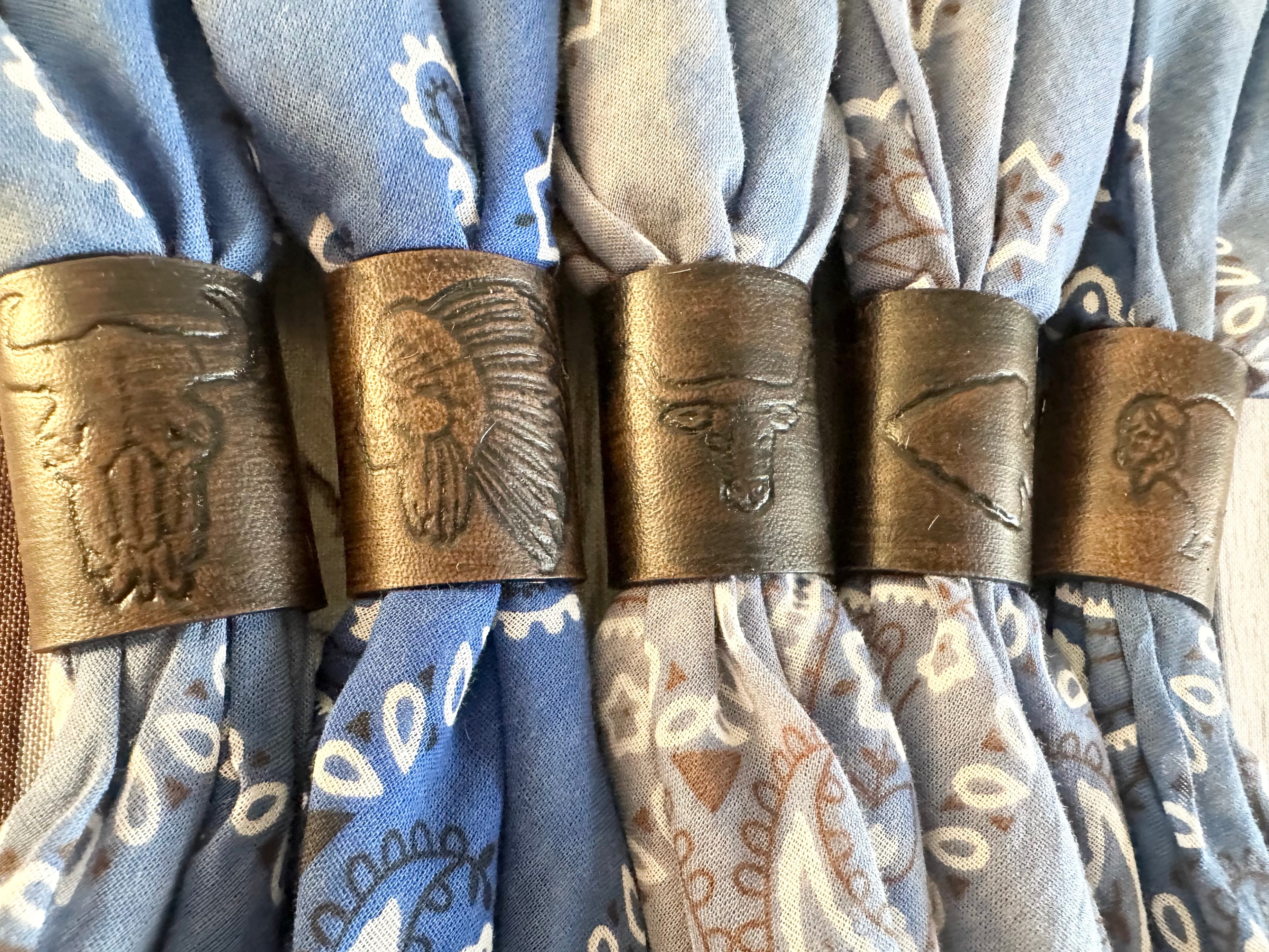 5 Stamped Leather Bandana Slide