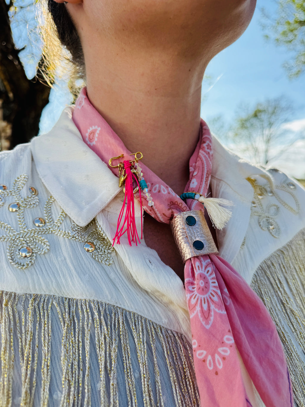 5- Rose Gold Bandana Slides