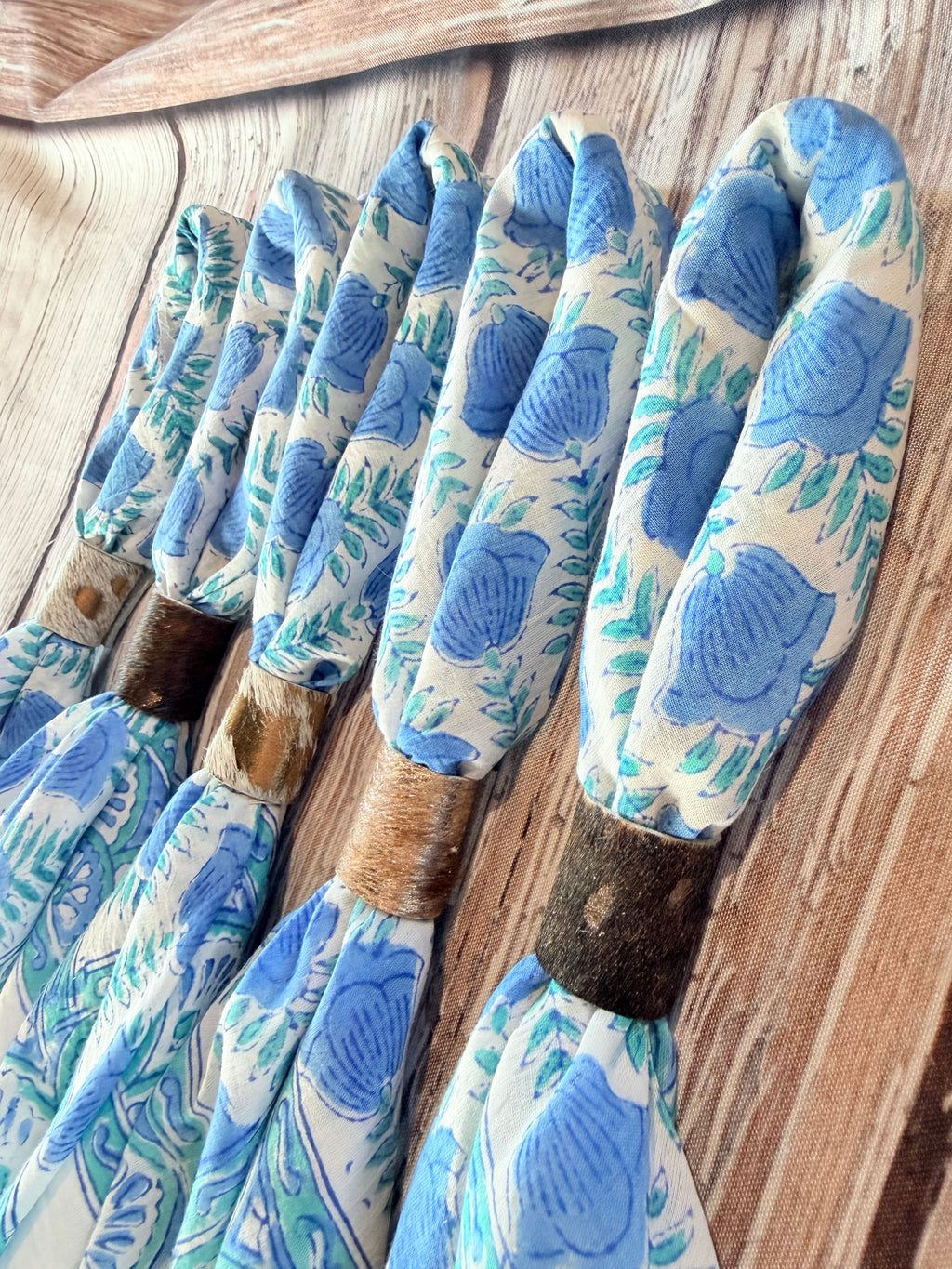 5-Bright Blue Block Print Bandana