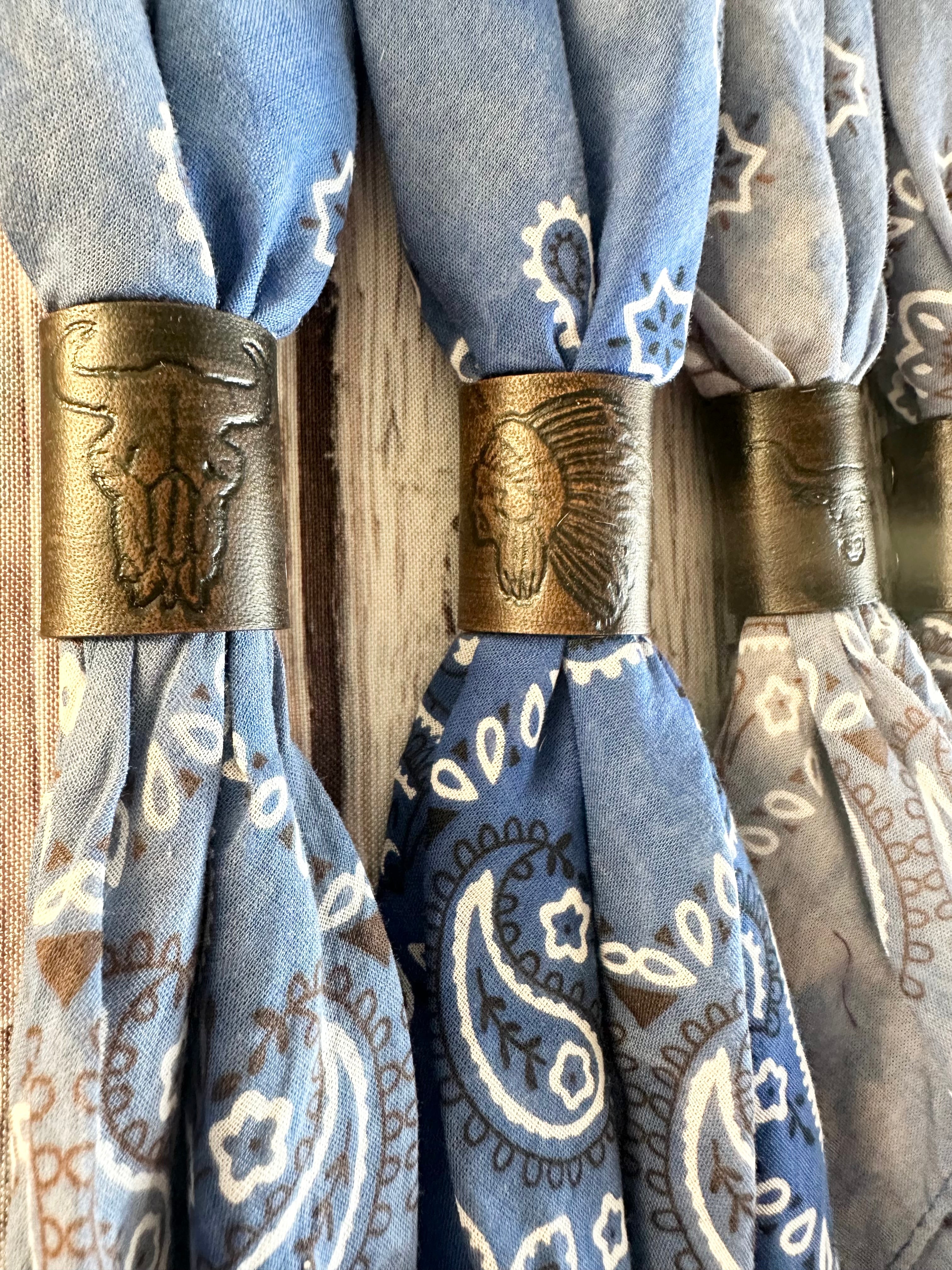 5 Stamped Leather Bandana Slide