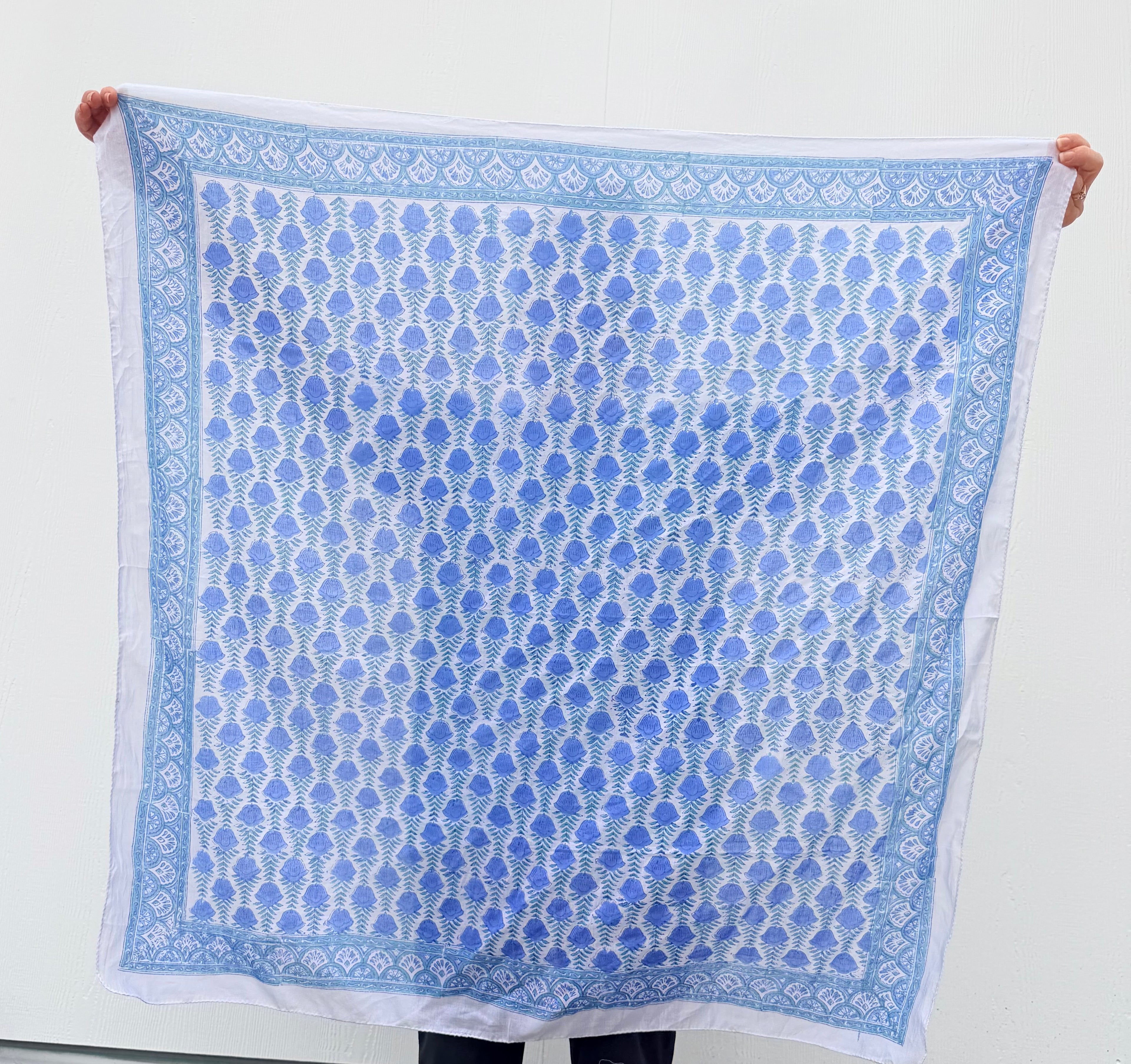 XL Cotton Bandana - Blue Floral