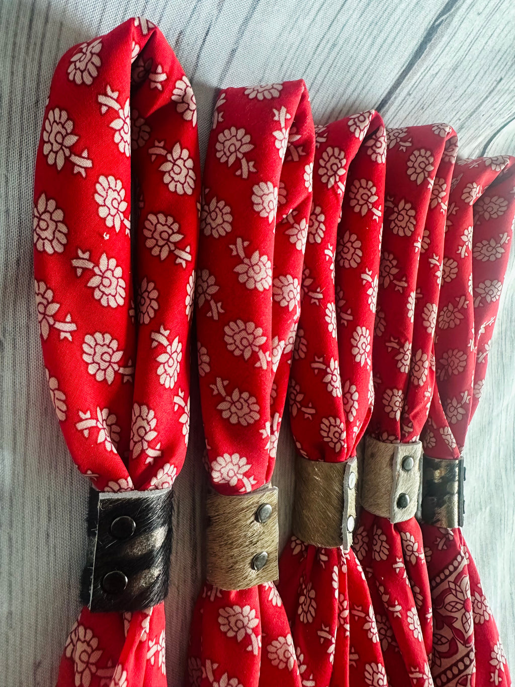 5- Red Floral Bandanas