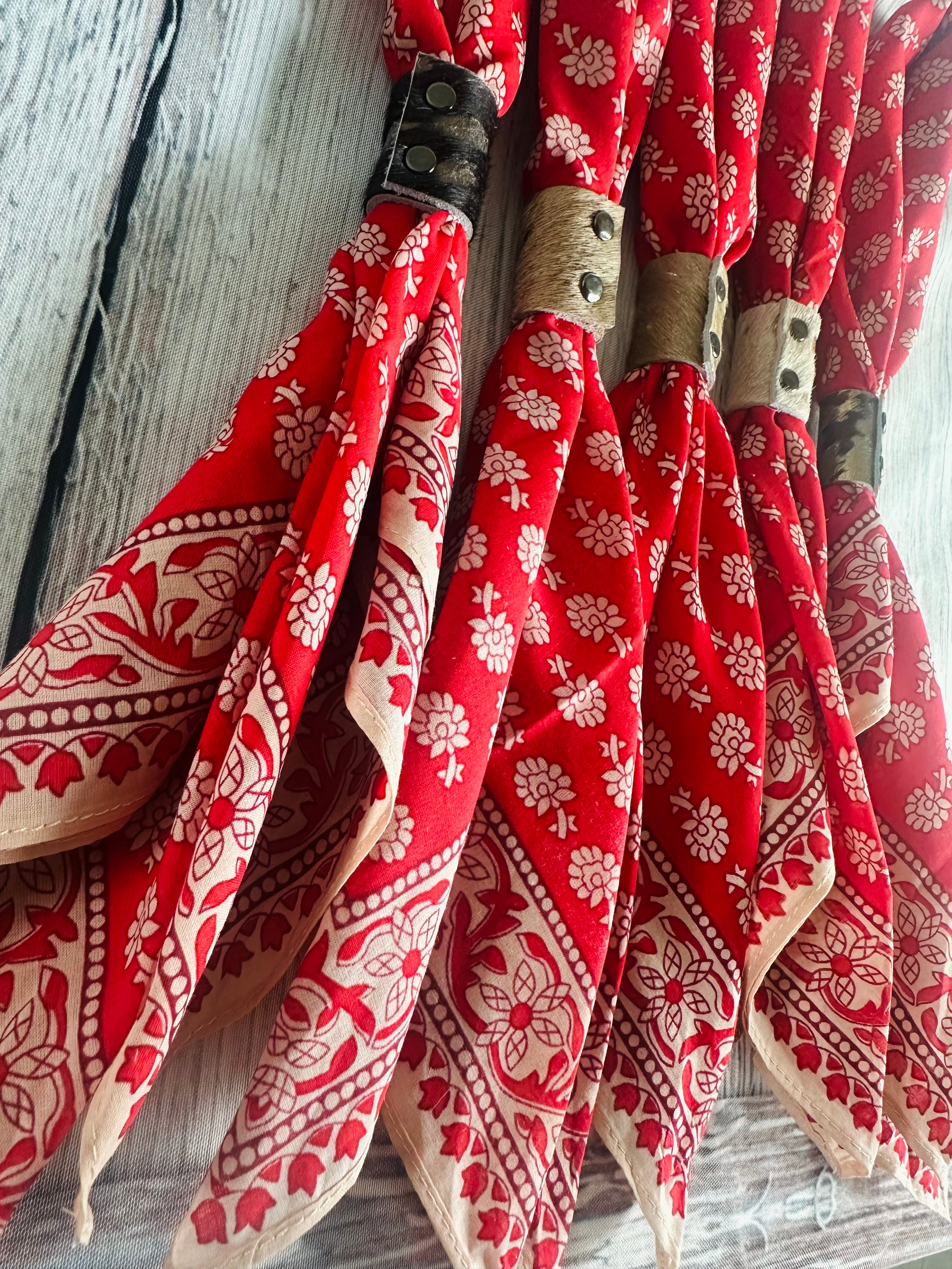 5- Red Floral Bandanas