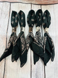 5- Vintage Black Bandanas