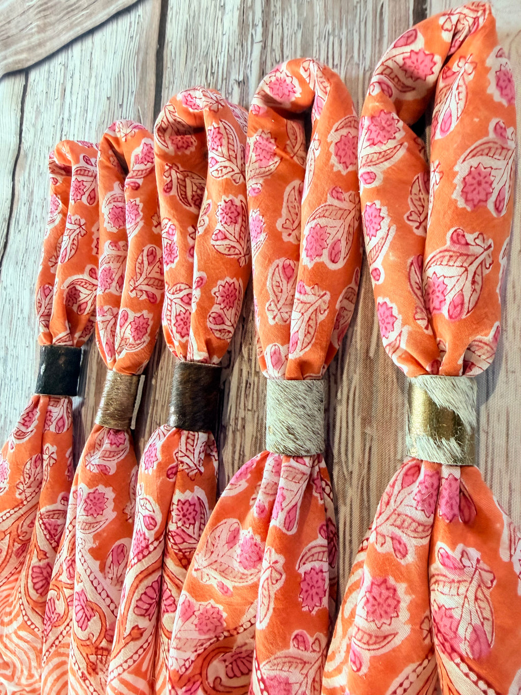 5- Bright Orange Floral Block Print