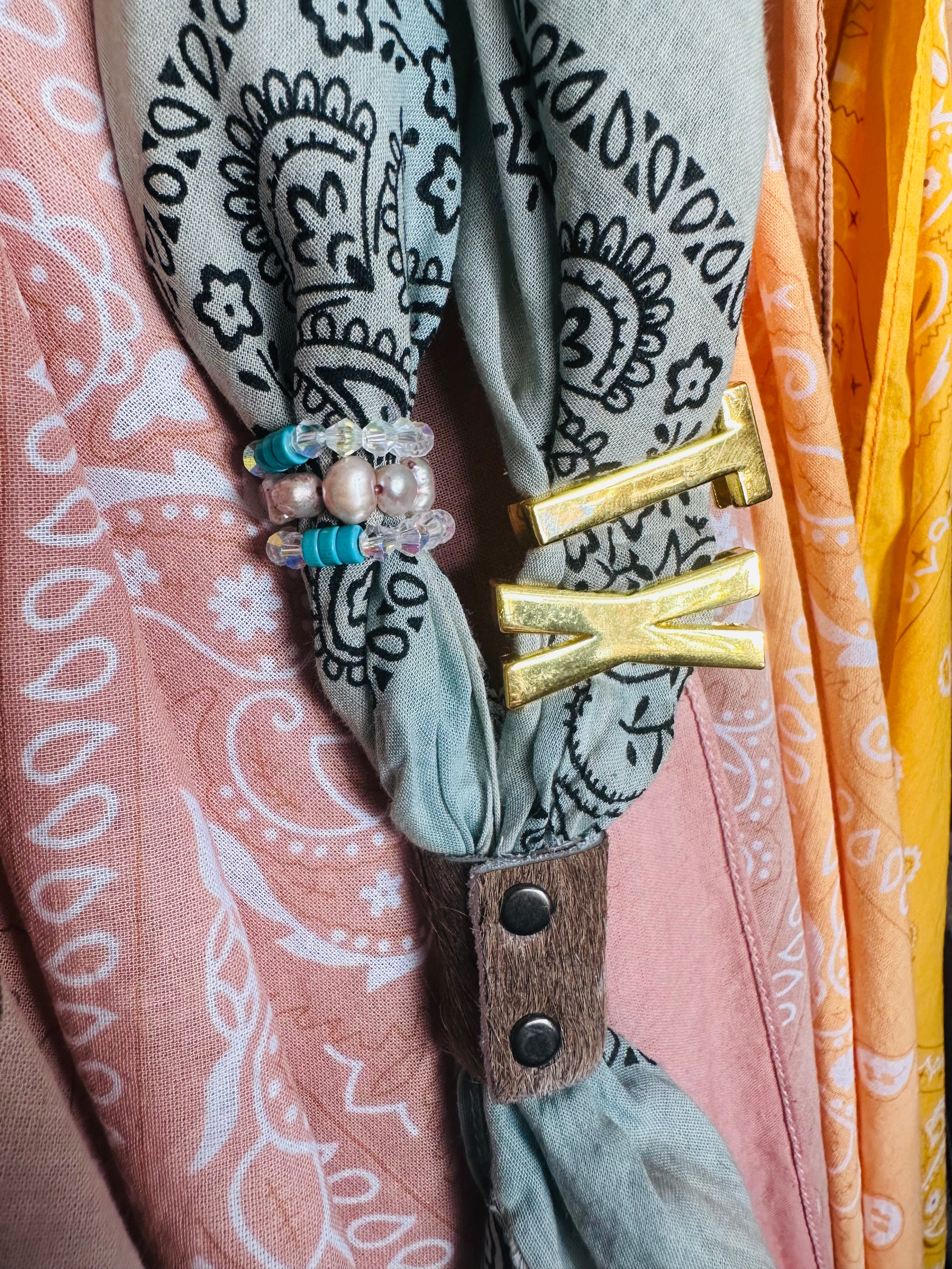 Crystal Turquoise Bandana Charm