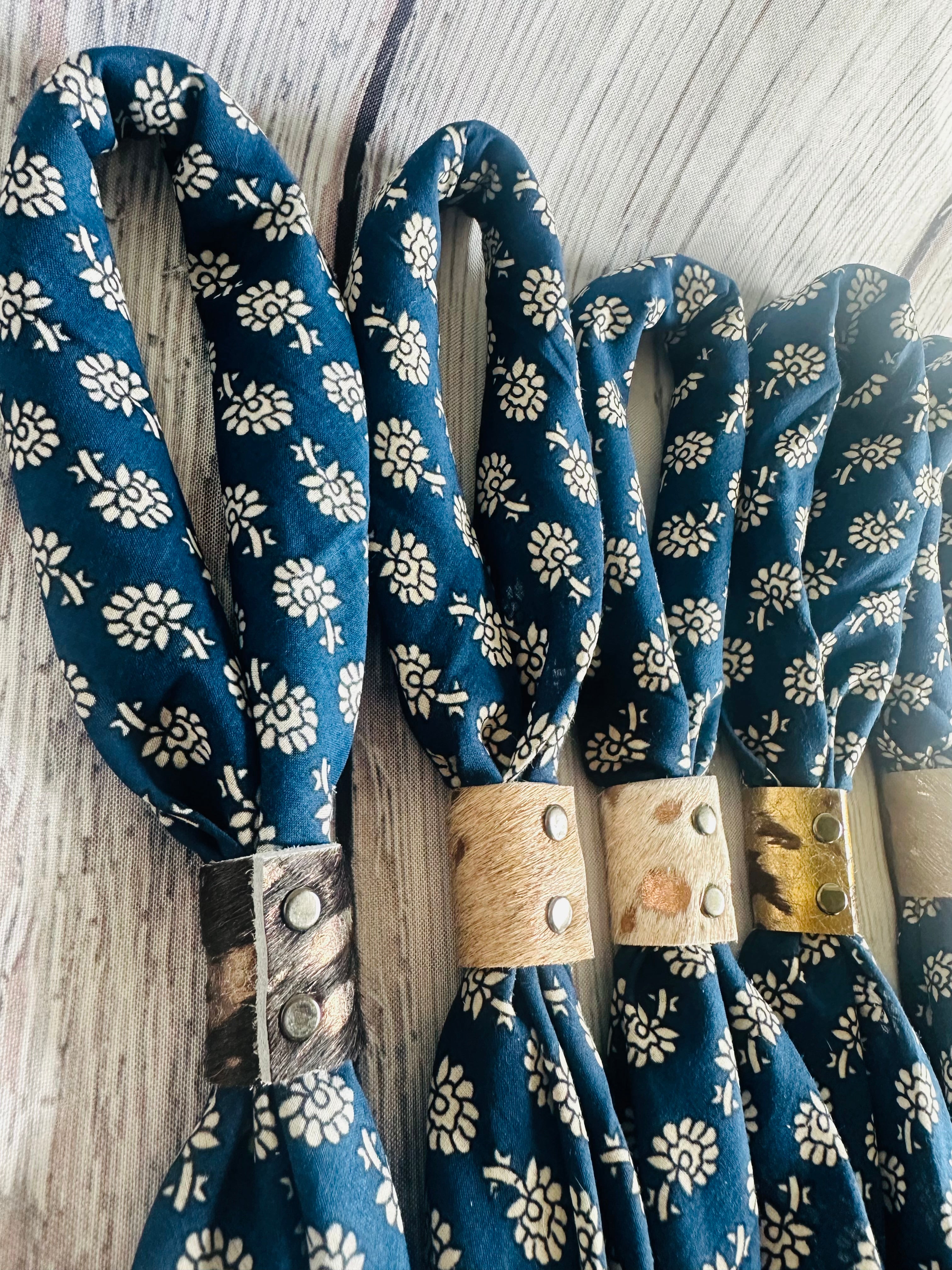 5- Blue Floral Bandanas