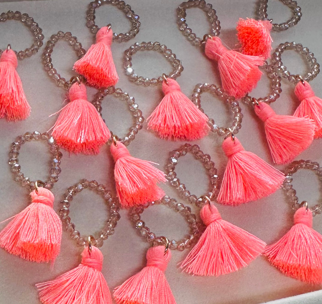 Hot Pink Tassel Bandana Charm