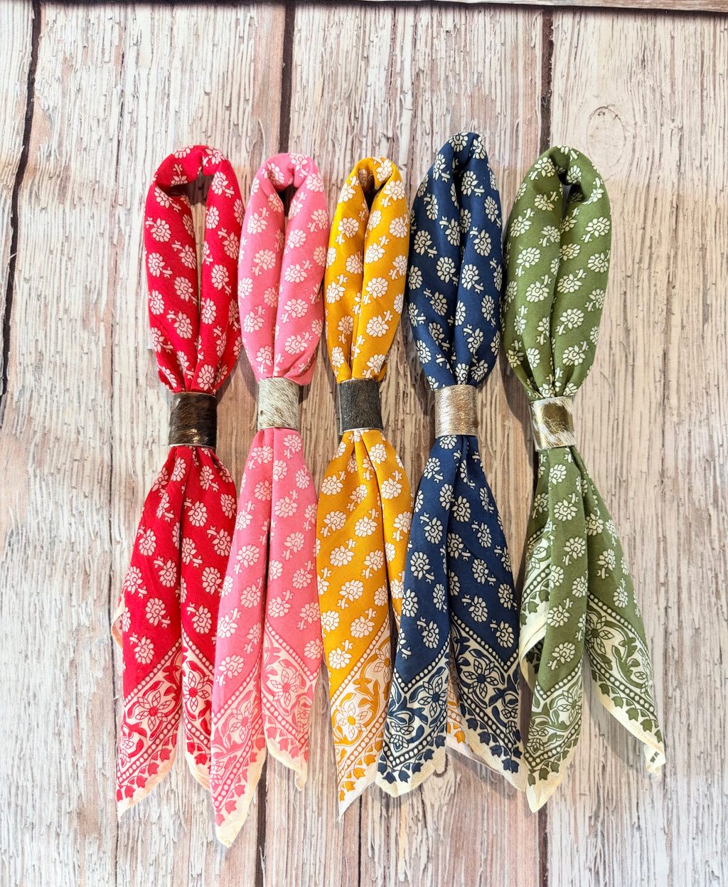 5- Olive Floral Bandanas