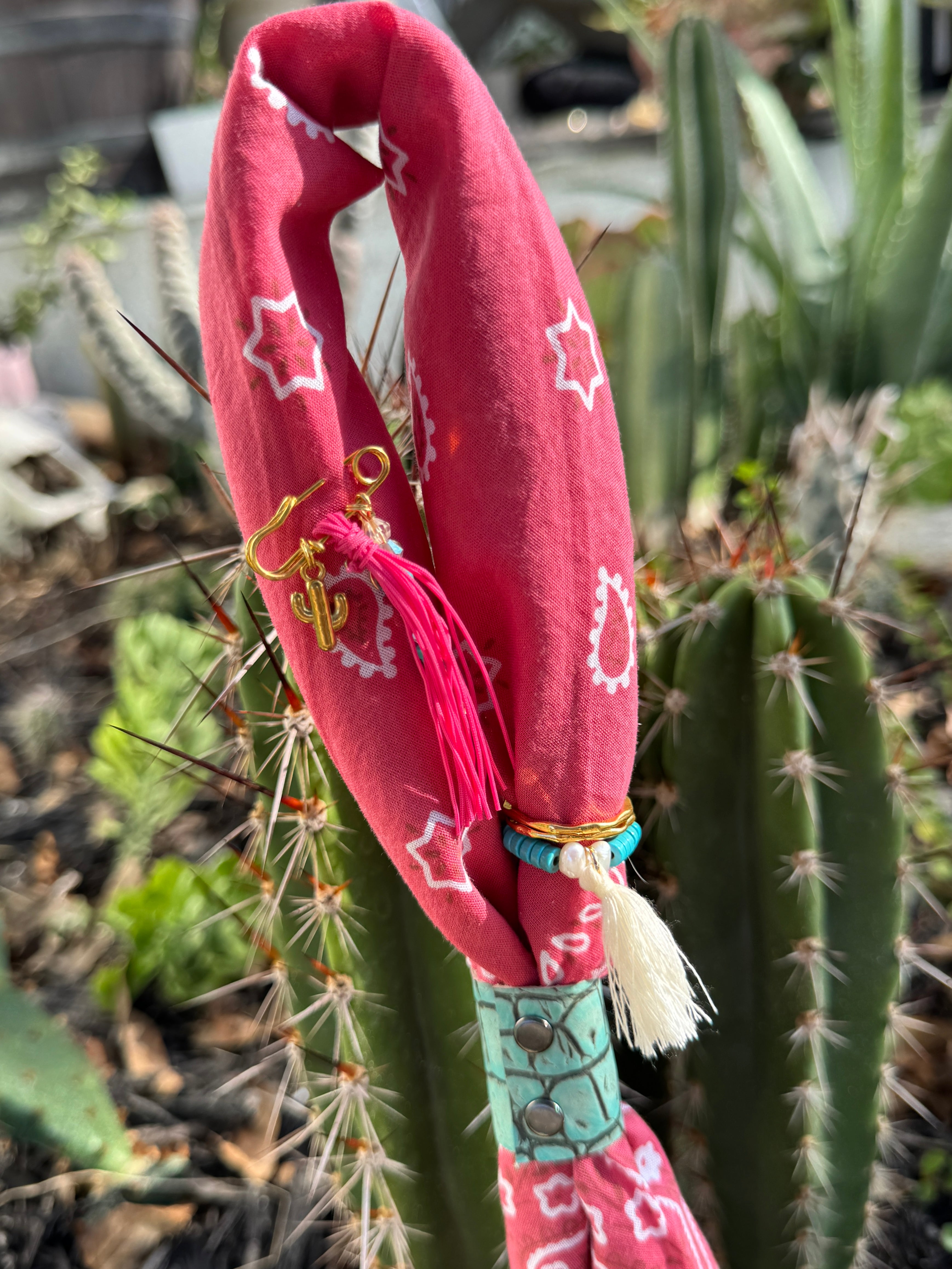 5- Turquoise Croc Bandana Slides