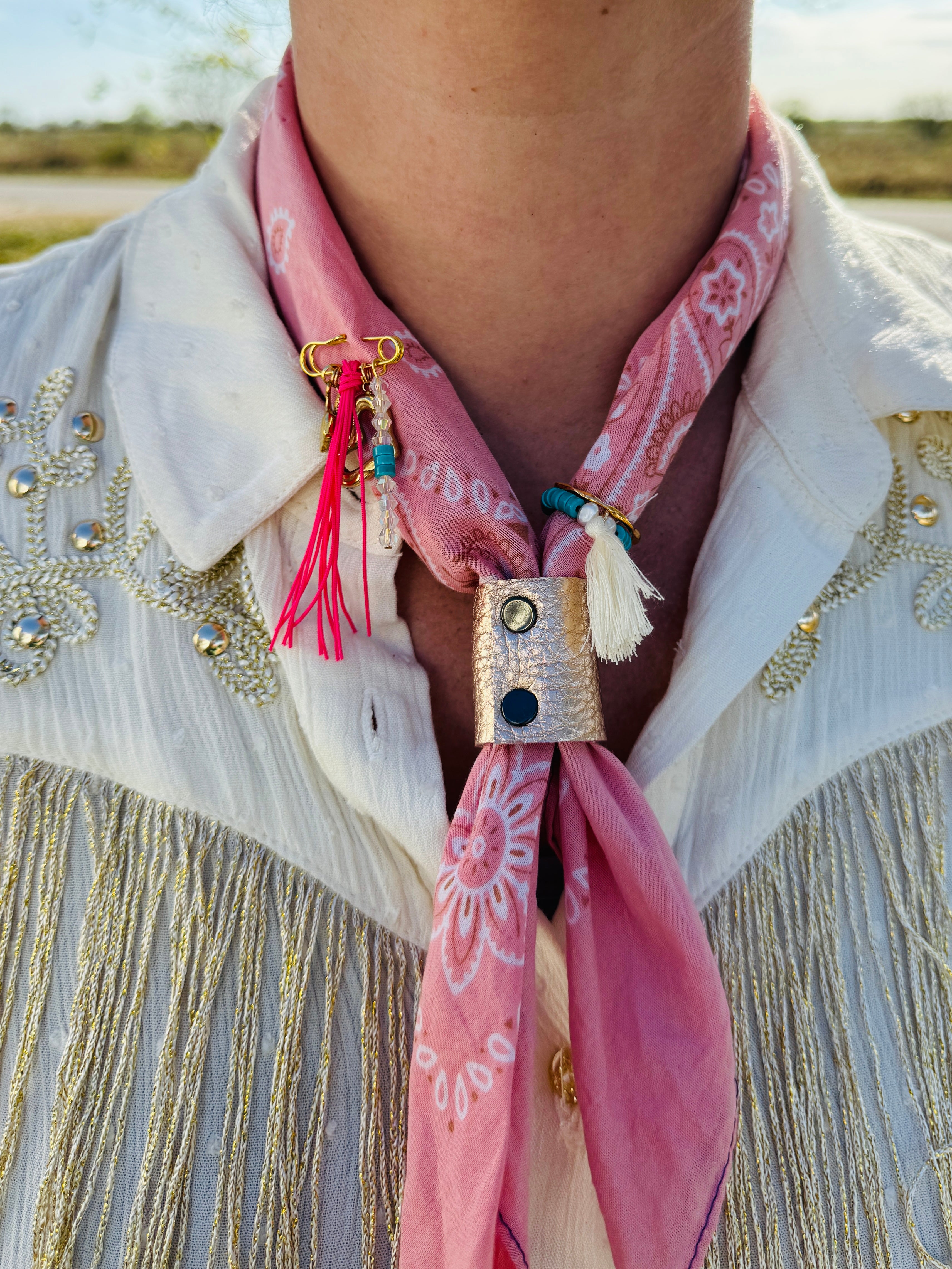 5- Rose Gold Bandana Slides