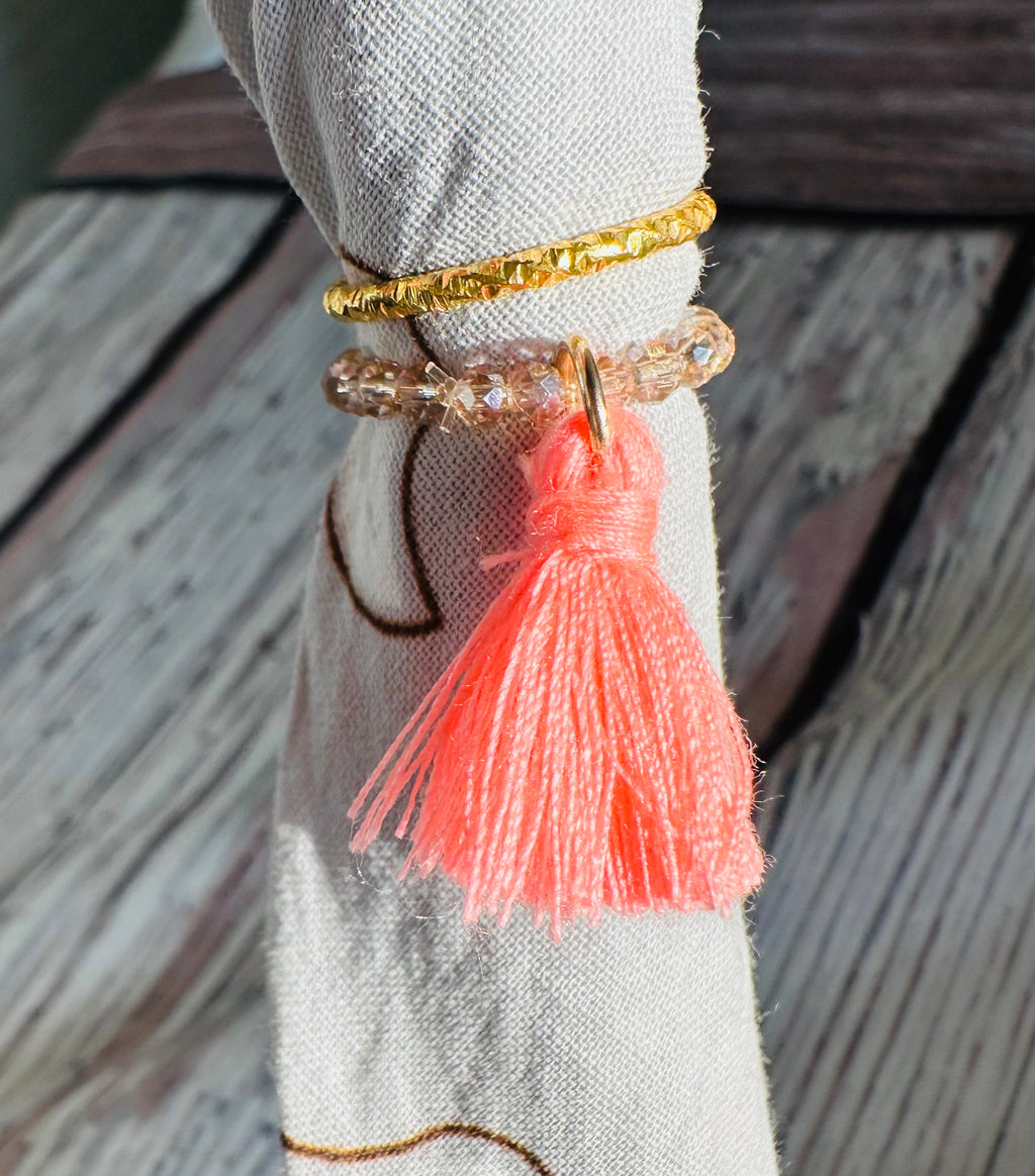 Hot Pink Tassel Bandana Charm