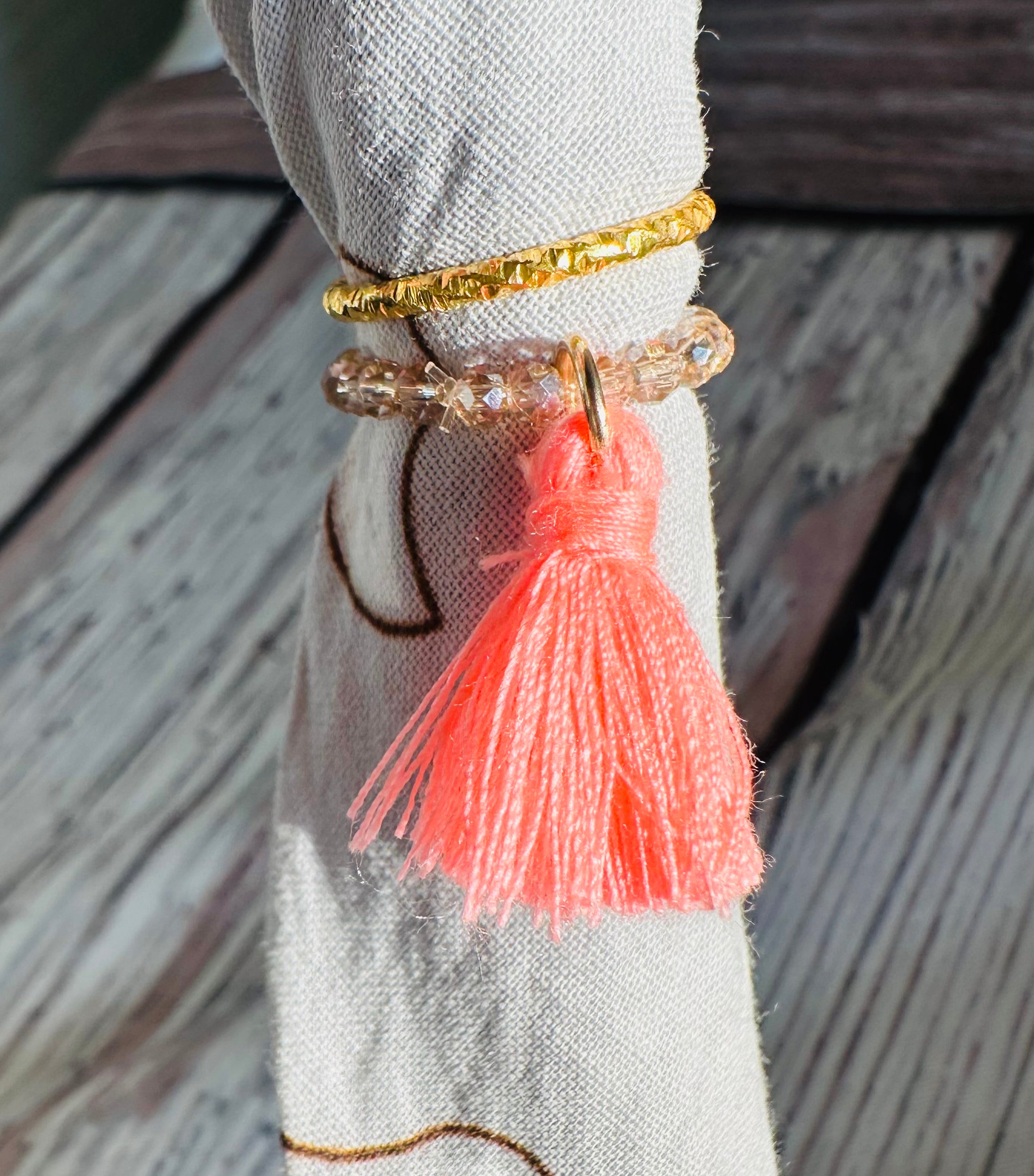 Hot Pink Tassel Bandana Charm
