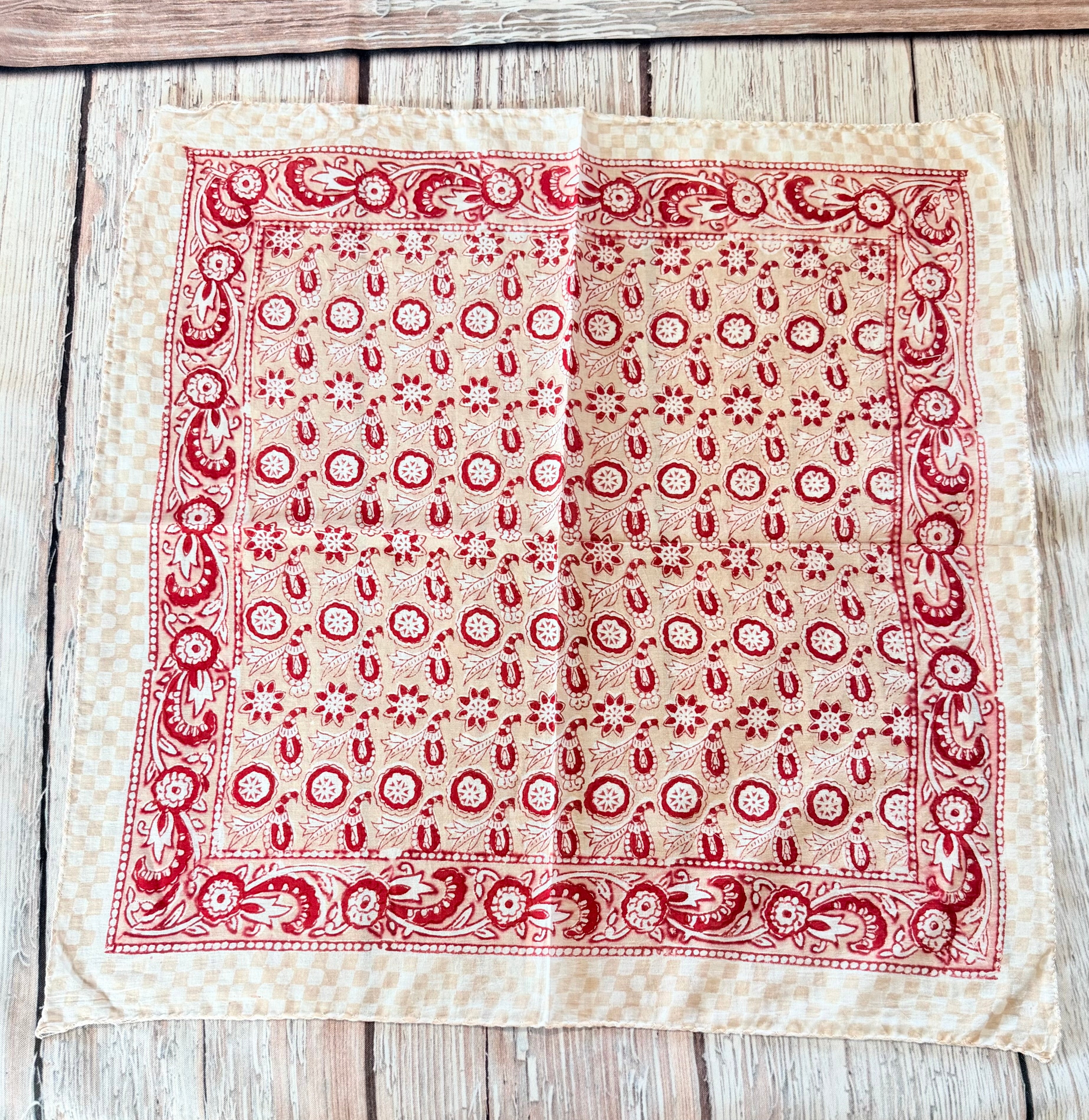 5-Maroon Block Print Bandana