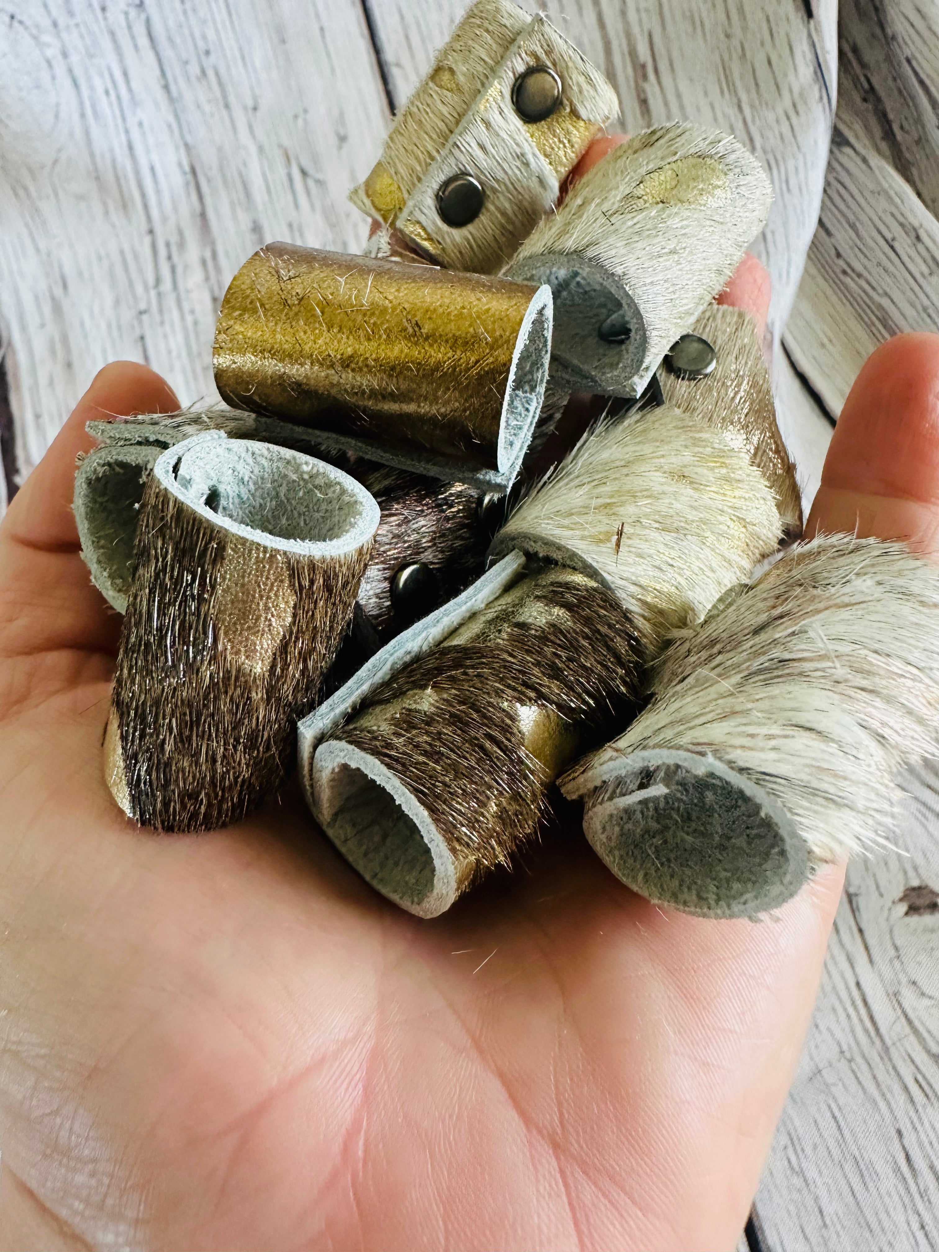5- Metallic Mix Cowhide Bandana Slide