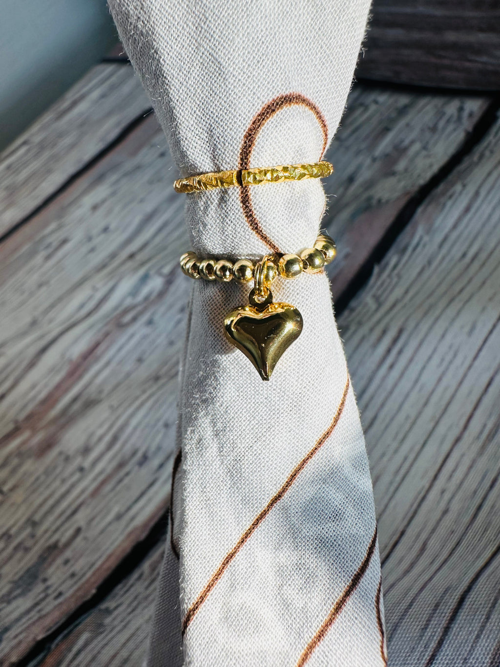 Gold Heart Bandana Charm